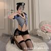 Azúcar Medio Gravedad Sexy Cos Policewoman Malla Transparente Sin Quitarse Estilo Hermana Real Mono de Tirantes Lencería Sexy 1115
