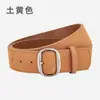 Cinturón Ancho Retro Escarchado Maillard para Mujer Vestido Decorativo Cinturón para Jeans Moda Gamuza Cuero Genuino Cinturón para Mujer