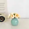 Estilo Ins Jarrón Redondo Pequeño Flores Secas Flores Artificiales Colorido Set de Botellas de Cerámica Decoración para Dormitorio Sala de Estar Mini Adornos Pequeños