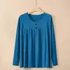 Tops de Primavera Tamanho Plus M-5Xl para Mães Gordinhas, Camisetas de Manga Comprida Femininas Tamanho Plus, Camisetas Básicas de Gola Redonda para Meia-Idade e Idosas para Primavera e Outono