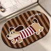 Alfombrilla de Baño de Barro Diatomeas en la Entrada del Baño, Alfombrilla Absorbente de Agua Antideslizante, Diseño de Animales de Dibujos Animados, Resistente a la Suciedad y Fácil de Mantener