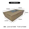 Caja de Almuerzo de Papel Kraft con Ventana Transparente Caja para Pollo Frito Barbacoa Caja Desechable de Grado Alimenticio a Prueba de Aceite para Llevar Apta para Microondas