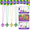 Collar exclusivo de Carnaval transfronterizo Púrpura Oro Verde adecuado para fiesta de joyería de Carnaval cadena de cuentas de plástico galvanizado