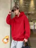 Moletom com Capuz de Algodão para Casal Masculino Outono/Inverno Pesado Oversize Solto Simples Pulôver de Casal Hoodie Casual