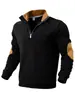 Sudadera para Hombre Estilo Primavera y Otoño Talla Europea Pulóver con Cremallera Casual para Exteriores Bloque de Color Cuello Alto Manga Larga Sudadera Producto Nuevo Transfronterizo