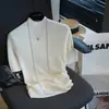 100% Lã Penteada Sem Costura Peça Única Gola Alta Curta Manga Curta Malha Camada Base Feminino Look Emagrecedor Top Primavera 909g