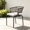 Silla de ratán para patio exterior, mesa y sillas de ocio, balcón al aire libre de jardín para el hogar, silla creativa con respaldo de cuerda para casa de huéspedes, mesa de café pequeña