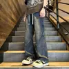 Jeans de calle lavados de moda para hombre, retro, holgados, ins, de verano, callejera americana, hip hop, rectos, informales
