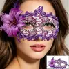 Accesorios de Halloween Máscara de Encaje Lateral de Flor para Mascarada Cara Media Femenina Princesa Suministros para Fiesta del Día del Niño