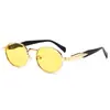 Elegantes Gafas de Sol Metálicas Ovaladas para Mujer, Gafas de Sol de Alta Gama Tendencia Ins Estilo Hip-hop Street para Hombre, Gafas de Sol Transfronterizas Europeas y Americanas