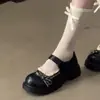 Zapatos de plataforma con cordones y lazo estilo lolita japonés, colección de otoño 2026 para mujer, zapatos planos Mary Jane con cierre de velcro