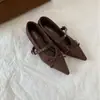 Sapatos Mary Jane com laço estilo balé para mulheres, novo modelo 2026, corte baixo, sola macia, estilo delicado, sapatos de fada para o dia a dia