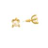Qingdao joyería Japoneses y coreanos frescos Incrustados de diamante perla cultivada pequeños moda 925 plata aguja simples aretes de botón para mujeres Venta al por mayor