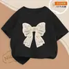 Camiseta de Manga Corta para Niña Verano 2025 Nueva Elegante Delgada de Algodón Holgada Dibujos Animados Top para Niños Camiseta de Moda