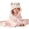 Toalha de Banho Poncho Infantil Pode Ser Usada e Enrolada, Toalha de Banho com Capuz para Recém-Nascidos, Roupão de Banho com Capuz Absorvente de Desenho Animado em Fleece Coral para Natação