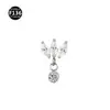 Novo piercing lábio unha 0,9 dentes F136 liga de titânio lua raio cone piercing lábio piercing orelha tragus zircônia 5A