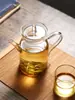 Tetera para uso doméstico con filtro, tetera Song estilo antiguo, juego de té, cafetera de té, transparente con tapa, asa colorida, tetera pequeña de mano