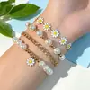 Conjunto de Pulseras de Perlas y Cuentas Doradas Pequeñas Transfronterizas Pulsera Creativa Bohemia de Margarita para Mujer Uso Diario
