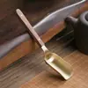 Conjunto de Accesorios para Ceremonia del Té de los Cinco Beneficios de la Dinastía Tang y Song: Pinzas para Té de Cobre Puro y Madera Maciza, Cuchara para Té, Cuchillo para Té, Cepillo para Té, Soporte para Tazas - Juego de Cinco Piezas