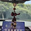 Colgante de calabaza de madera de durazno natural para coche, amuleto de paz, decoración de loto de madera de durazno para coche, regalo de bendición de área escénica de alta gama