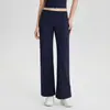Calça Yoga Reta Nova Estilo Toque de Pele para Mulheres, Calça Longa Fitness Solta Respirável, Calça Esportiva Casual de Perna Larga para Exterior 62312