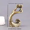Quemador de incienso de reflujo de loto de latón puro Guanyin Buda, quemador de incienso vintage, adorno artesanal decorativo para mesa, mascota de té