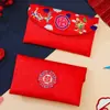 Novo Envelope Vermelho de Tecido Especial para Casamento, Envelope Vermelho Bordado para Noivado, Cerimônia do Chá de Casamento, Taxa de Mudança para os Pais, Envelope Vermelho de 10.000 Yuan