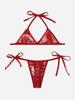 Lencería sujetador de tres puntos panty T bordado tridimensional ropa interior para damas traje de baño comercio exterior Amazon AliExpress transfronterizo