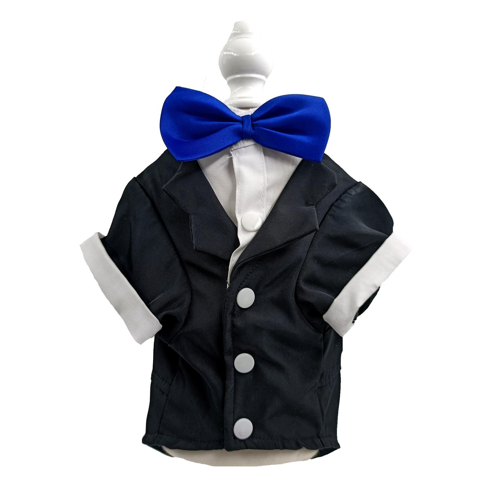 深蓝领结礼服挂拍正面