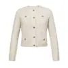 Chaqueta Cardigan Tejida Nueva Colección Otoño/Invierno 2026 Marca Ge Jia Original Hilo de Cebolla Hebilla Metálica para Mujer