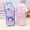 Papelaria da escola primária bolsa lápis transparente estojo Sanrio lápis colorido estojo multifuncional de armazenamento com zíper estojo de caneta material escolar