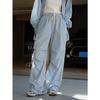 Lvu Spring New Korean Style Street Casual Wide Leg Crock Pants Calças Esportivas Leves e Secas Respiráveis para Mulheres