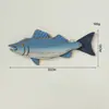 Decoración de Pared Tridimensional con Forma de Pez Estilo Mediterráneo, Decoración de Pared para Entrada y Sala de Estar, Adorno Colgante de Pez Temático del Océano, Colgante de Pared para el Hogar