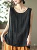 Camisola Nueva de Algodón y Lino para Verano Talla Grande que Cubre la Barriga 2025 Versátil Estilo Hong Kong Estilo Extranjero Reductor de Edad Ropa para Mujer para Usar por Dentro y por Fuera