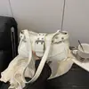 2025 Design Casual com Retalhos Texturizado Uma Alça Bolsa Quadrada Pequena para Axila Moda Feminina Estampa de Leopardo Estilo Coreano Outono e Inverno Nova Tendência