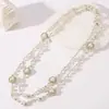 Collar de Perlas de Imitación Incrustado con Diamantes de Lujo Ligero Francés Cadena para Clavícula Ovalada Apilada Retro Corazón de Amor Joyería Transfronteriza