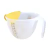 Taza medidora con escala para líquido de huevo, taza de plástico para batir huevos, taza de horneado de huevos con filtro, taza de lavado de arroz de cocina, taza medidora