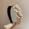 Accesorios para el cabello de moda coreana, diadema ancha con borde de oreja plegable hecha a mano con trenza de tres hilos, estilo retro de hada, elegante y de alta calidad.
