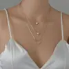 Moda Coreana Nicho Elegante Colgante de Perla Aleación Forma de Y Ajustable Collar para Mujer Adecuado para Ropa de Trabajo y Vacaciones