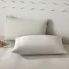 Funda de almohada de algodón cepillado, color liso, para cama, dormitorio de estudiante, pieza individual, uso doméstico, paquete de par, funda de almohada color té de leche