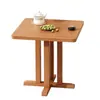 Juego de Mesa y Sillas de Madera Maciza para Balcón, Silla de Ratán, Mesa de Café de Ocio, Mesa Cuadrada, Juego de Tres Piezas, Mesa y Sillas Sencillas Nórdicas para Jardín