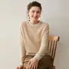 Nuevo Suéter de Cachemir para Mujer de Otoño e Invierno Cuello Redondo Pulóver Suéter de Rayas de Colores Combinados Cálido Holgado Tejido de Punto Suéter Base