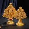 Árbol de la Suerte de los Ocho Tesoros Aleación Árbol de los Ocho Tesoros Instrumento Tíbet Auspicioso Ocho Tesoros Auspicioso Hogar Decoración Tántrica Chapado en Oro