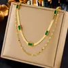Colar Feminino Banhado a Ouro em Aço Inoxidável Vintage Transfronteiriço com Pingentes de Sol, Coração, Cruz e Peixinho, Corrente de Clavícula Empilhável Multicamadas