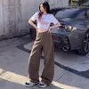 Jeans anchos de pierna recta color blanco roto para mujer, nuevo estilo de verano 2026, de cintura alta, corte holgado, con caída, pantalones rectos para personas petite