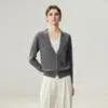 2026 Nuevo Cárdigan de Cachemira con Cuello en V para Mujer, Falso Dos Piezas, Adelgazante, Capa Base para Superponer, Botones, Bloque de Color, Ropa de Abrigo Cálida