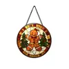 Artículos Calientes Transfronterizos Adorno Colgante de Hombre de Jengibre Navideño Atrapasoles de Vidrio Decoraciones para Puerta, Ventana y Jardín
