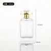 Botella de Perfume de Vidrio Cuadrada Plana en Stock con Tapa de Spray de Presión, Botella Cosmética, Botella Vacía Portátil Rellenable para Muestras