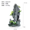 Acuario paisajismo decoración de rocalla artificial con plantas acuáticas, piedra de dragón verde simulada gris, adornos de cueva escondite, juego completo