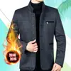 Chaqueta Estilo Nuevo 2022 para Hombre Otoño e Invierno Chaqueta Casual de Solapa para Adultos Mayores Color Sólido Botón de Papá Abrigo para Hombre